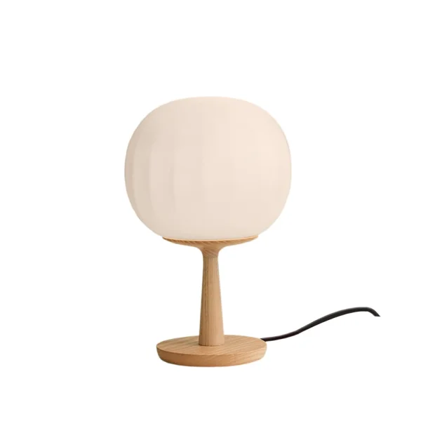 Luceplan Lampe de table Lita ø18 cm, structure en frêne