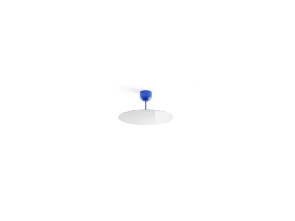 Luceplan - Plafonnier Millimetro H23, bleu/chrome, Ø50 cm
