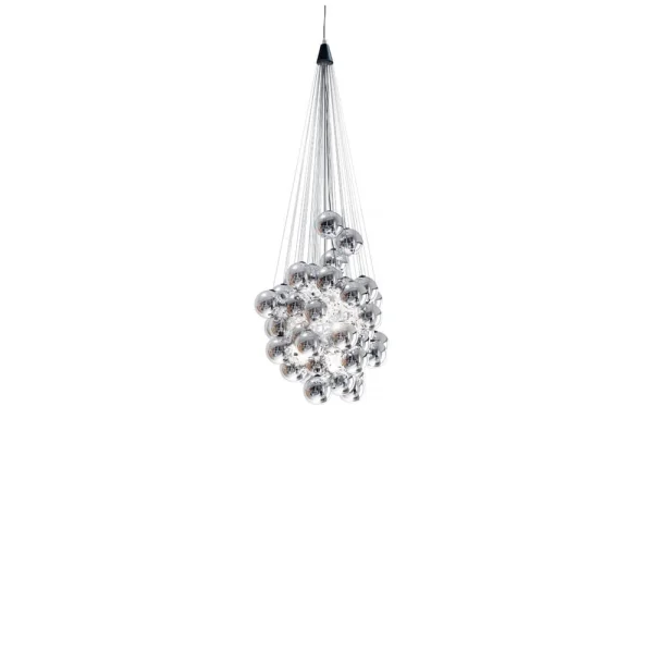 Luceplan Suspension Stochastic metallized, 48 sphères