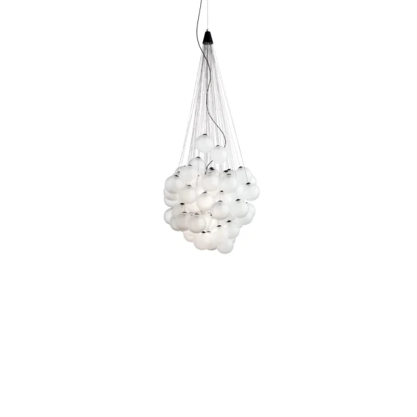 Luceplan Suspension Stochastic opale, 48 sphères