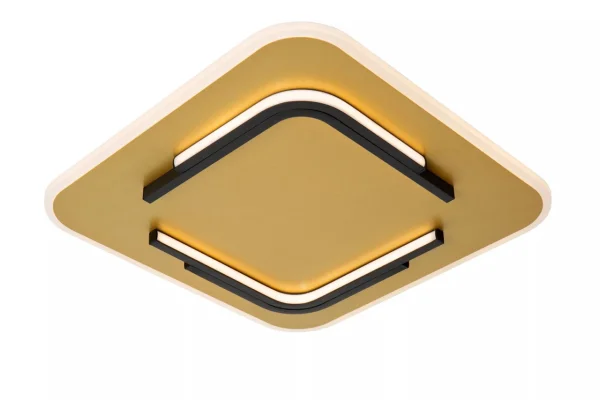 Lucide Andreas - plafonnier - 40,5 x 40,5 x 5,1 cm - 30W LED inclus - or