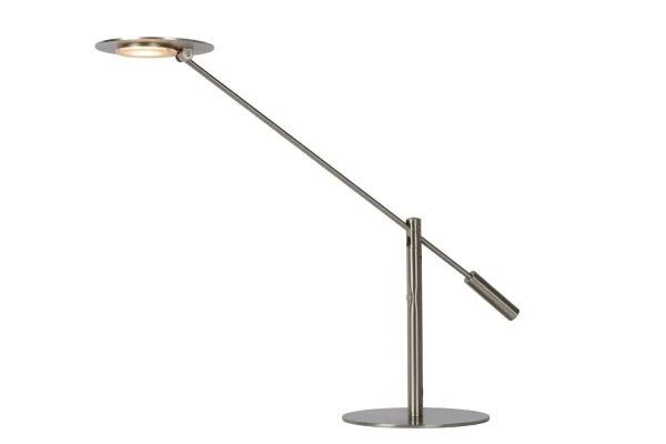 Lucide Anselmo - lampe de bureau - 25 x 25 x 50 - 9W LED inclus - chrome mat