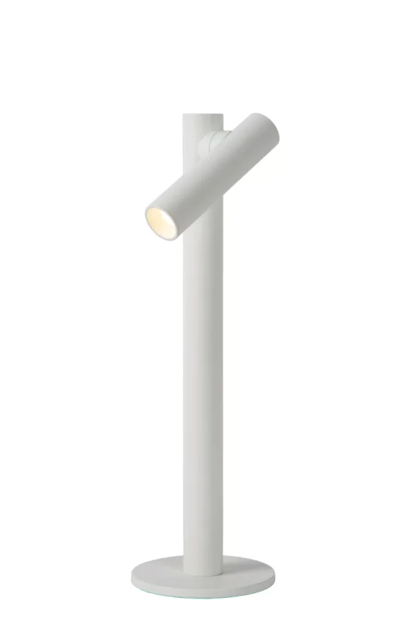 Lucide Antrim - lampe de table rechargeable - Ø 11 x 35,8 cm - 2,2W dimmable led inclus - IP54 - blanc