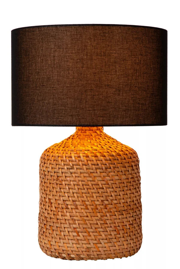 Lucide Arrah - lampe à poser - Ø 35 x 50 cm - noir et marron clair