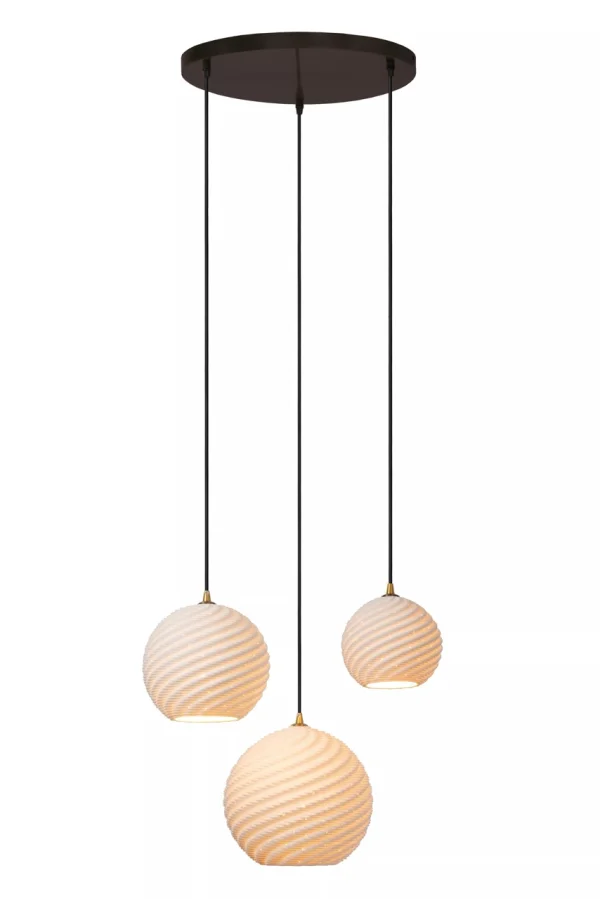 Lucide Bina - lampe suspendue 3L - Ø 40 x 155 cm - blanc