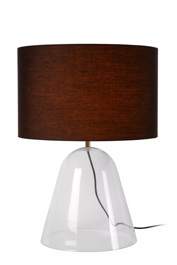Lucide Campana - lampe à poser - Ø 40 x 52,9 cm - noir et transparent