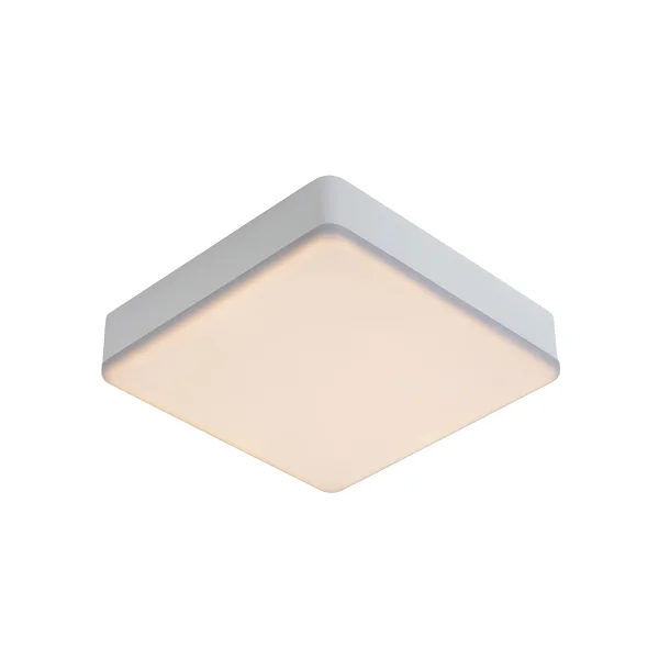Lucide Ceres-LED - plafonnier de salle de bains - 21,5 x 21,5 x 5 cm - 30W LED dimmable inclus - IP44 - blanc
