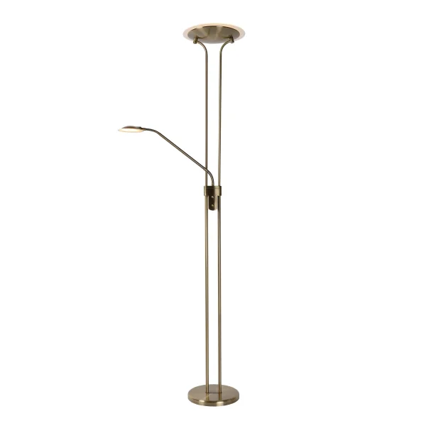 Lucide Champion - lampadaire - Ø 25,4 x 180 cm - 20W + 4W dimmable LED inclus - bronze