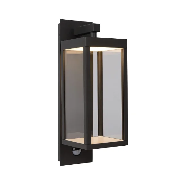 Lucide Clairette - Applique d'extérieur avec détecteur de mouvement - 12 x 38 x 16 cm - 15W LED inclus - IP54 - anthracite