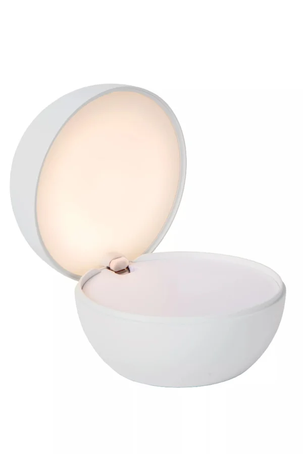 Lucide Clipper - lampe de table rechargeable - Ø 12 x 10,8 cm - 2,2W LED inclus - blanc