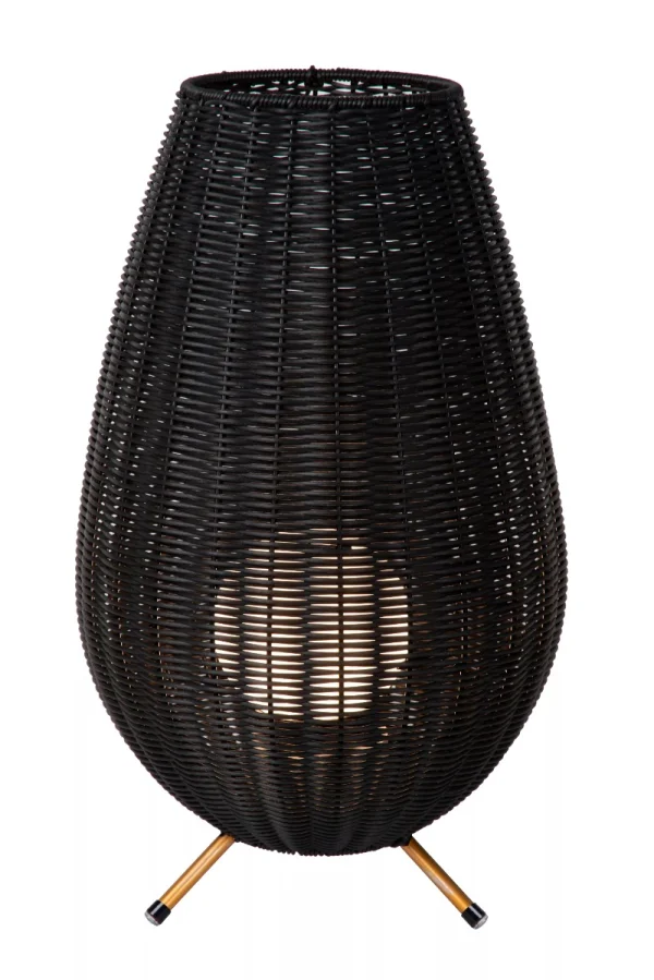 Lucide Colin - lampe de table rechargeable pour l'extérieur - Ø 30 x 50 cm - 3 step dimmer - 3W dimmable LED inclus - IP44 - noir