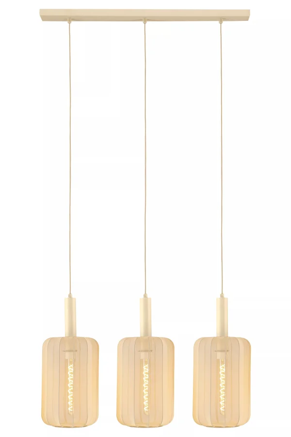 Lucide Corina - lampe suspendue 3L - 90 x 22 x 185 cm - beige