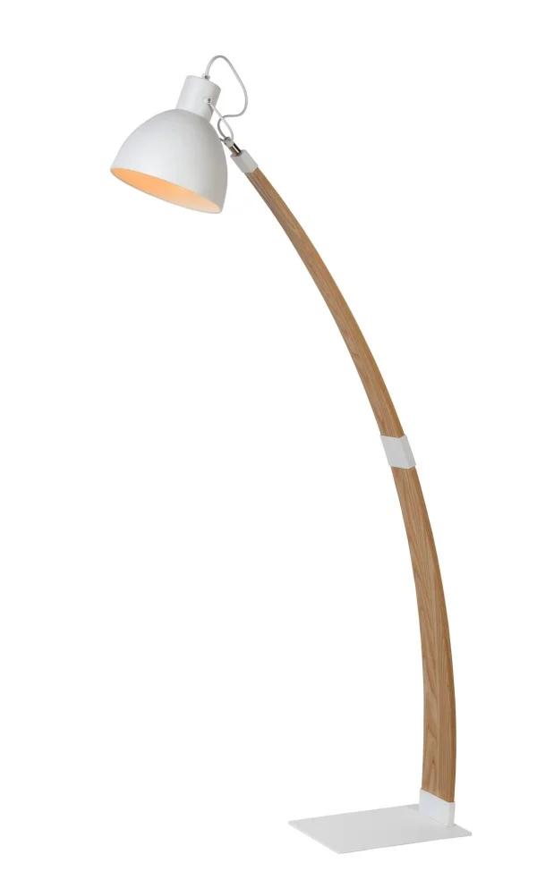 Lucide Curf - lampadaire - 22 x 90 x 143 cm - bois, blanc