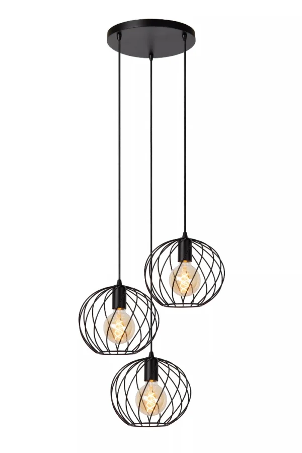 Lucide Danza - lampe suspendue - Ø 50 cm x 165 cm - noir