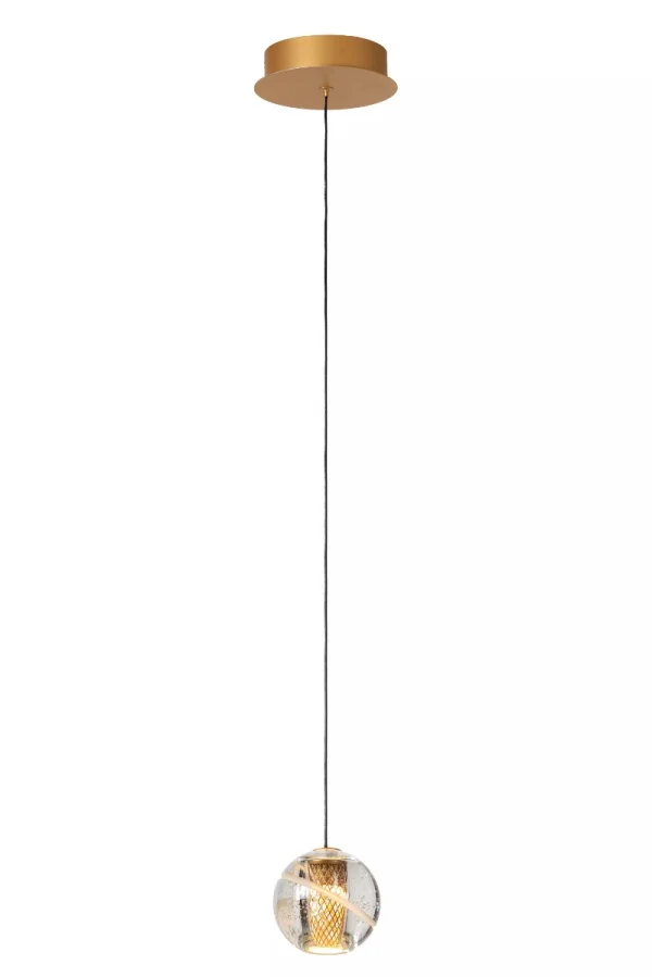 Lucide Dilenko - lampe suspendue - Ø 14 x 150 cm - 4,2W LED inclus - laiton
