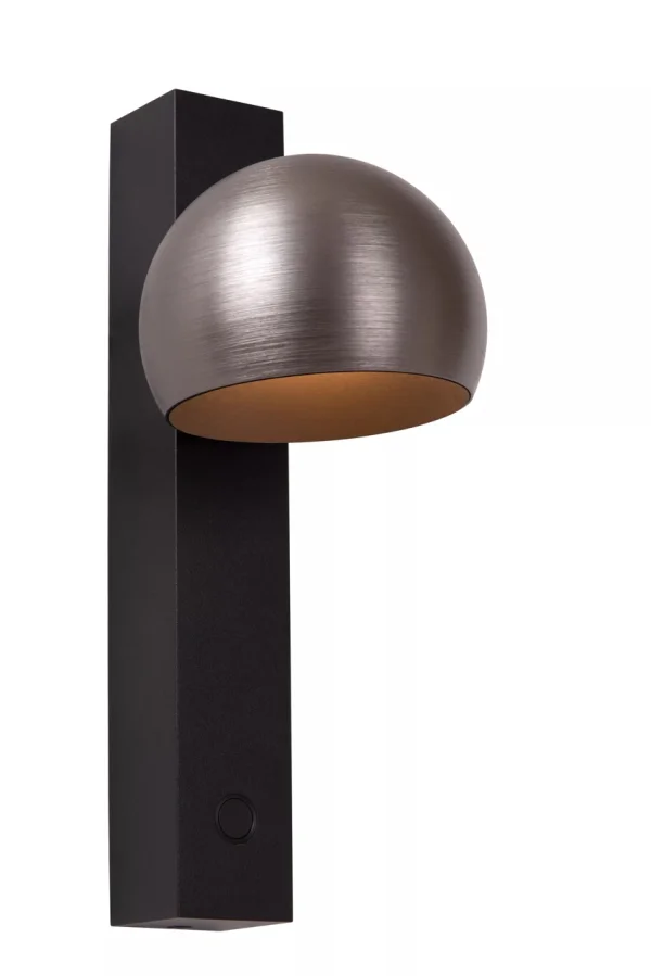 Lucide Esfera - applique murale avec variateur tactile - 14 x 10 x 25 cm - 9W LED dimmable inclus - fer gris