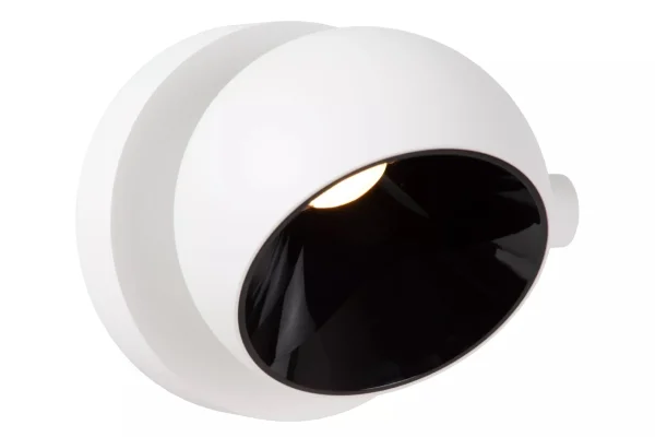 Lucide Esfera - spot de plafond - Ø 11,2 x 10,1 cm - 10W LED dimmable inclus - blanc avec noir