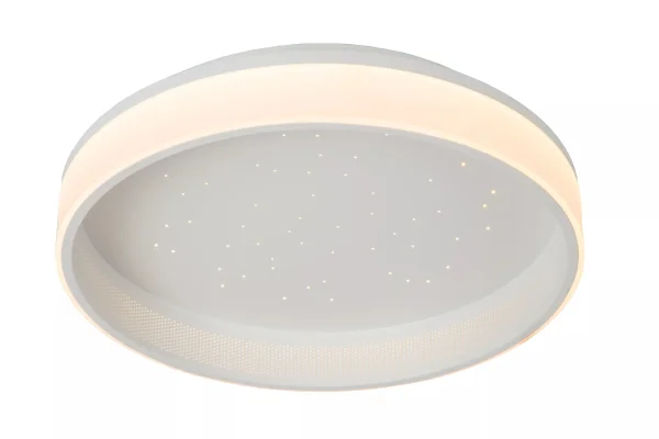 Lucide Estreja - plafonnier avec télécommande - Ø 40 x 9 cm - 40W + 10W LED inclus - blanc