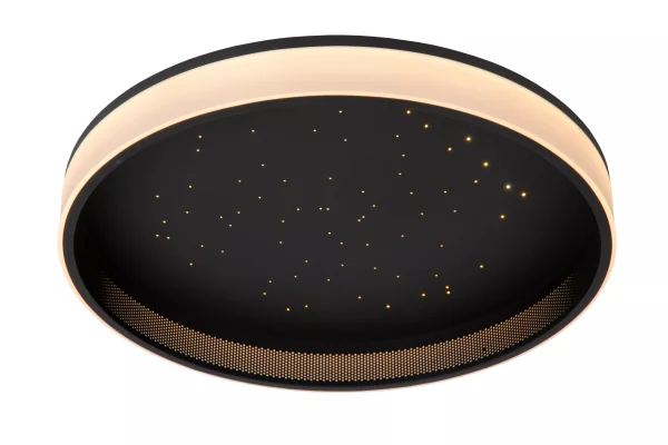Lucide Estreja - plafonnier avec télécommande - Ø 40 x 9 cm - 40W + 10W LED inclus - noir