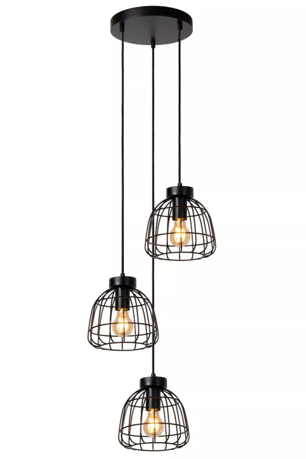 Lucide Filox - lampe suspendue - Ø 44,5 x 198 cm - noir