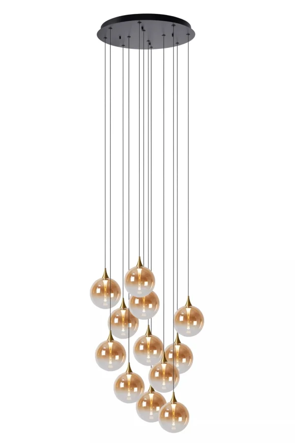 Lucide Gisela - lampe suspendue - Ø 61 x 326 cm - 12 x 3,6W LED dimmable inclus - amber