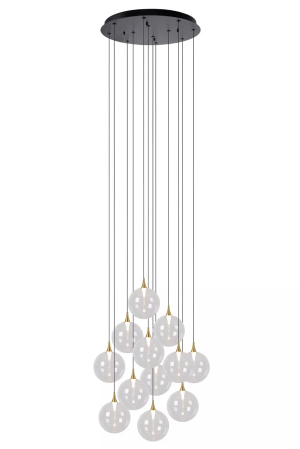 Lucide Gisela - lampe suspendue - Ø 61 x 326 cm - 12 x 3,6W LED dimmable inclus - transparent