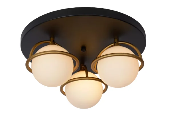 Lucide Isobel - plafonnier - Ø 38 x 17,8 cm - IP44 - noir