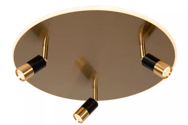 Lucide Jubel - plafonnier - Ø 48 x 16,5 cm - 28W + 3x 5W LED dimmable inclus - laiton
