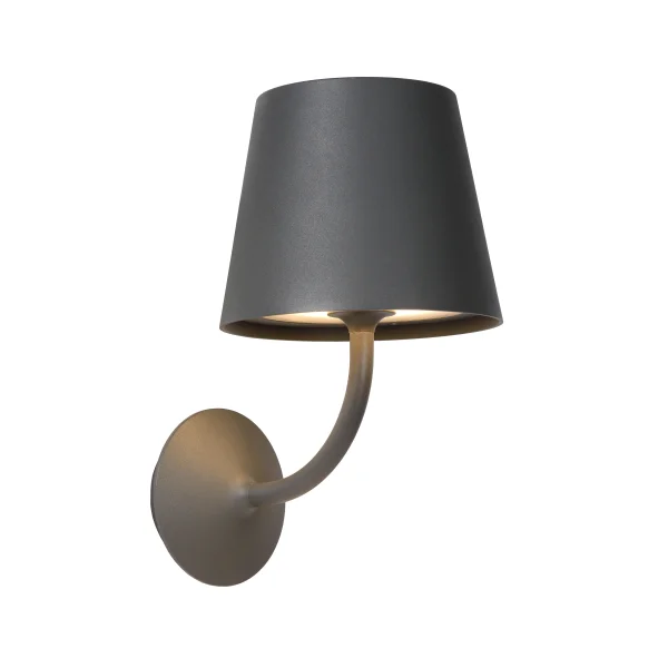 Lucide Justin - applique murale extérieure - 16,5 x 22,2 x 28,2 cm - 7W LED dimmable inclus - IP65 - noir
