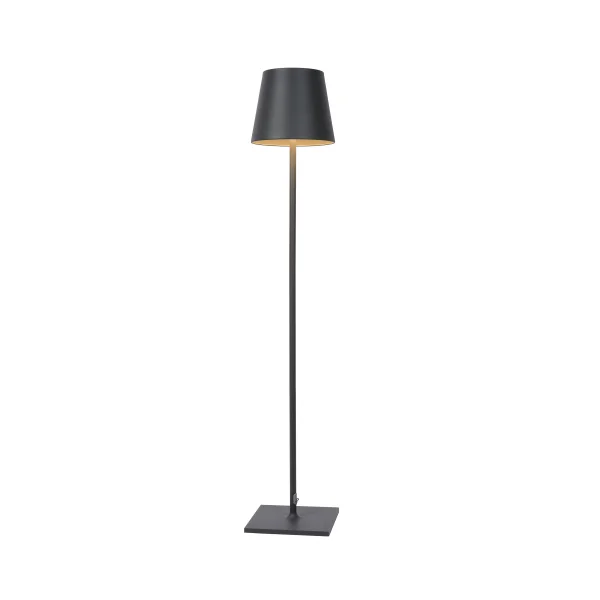 Lucide Justin - lampadaire - 150 cm - 4,5W dimmable LED inclus - IP54 - noir