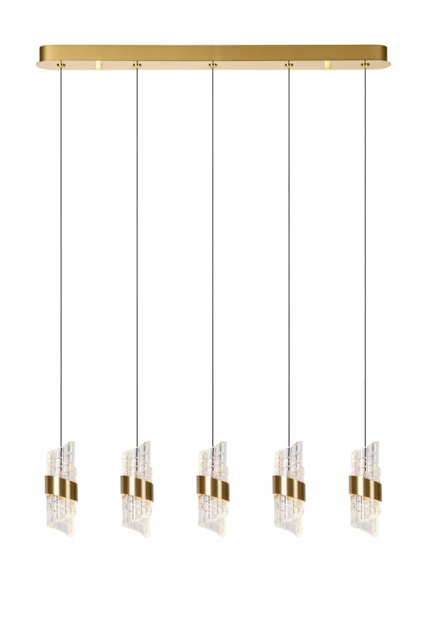 Lucide Kligande - lampe suspendue - 84 x 8 x 150 cm - 5 x 7,8W LED inclus - or
