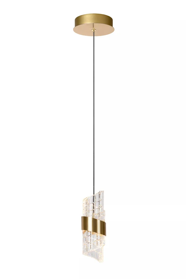 Lucide Kligande - lampe suspendue - Ø 13 x 150 cm - 9W LED inclus - or