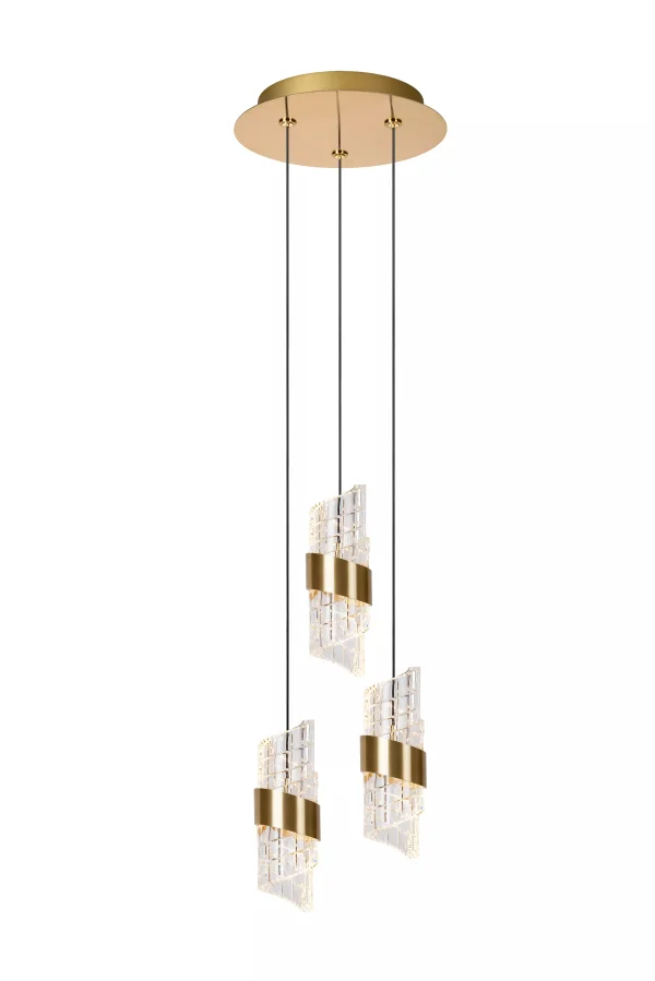 Lucide Kligande - lampe suspendue - Ø 25 x 150 cm - 3 x 8W LED inclus - or