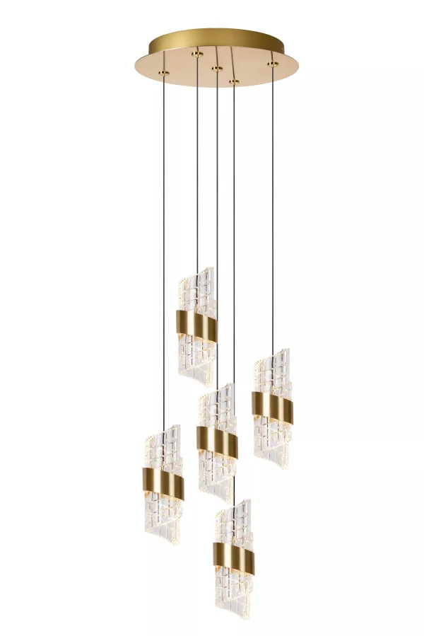 Lucide Kligande - lampe suspendue - Ø 30 x 150 cm - 5 x 7,8W LED inclus - or