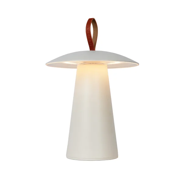 Lucide La Donna - lampe de table d'extérieur avec port USB - Ø 19,7 x 29,2 cm - 3 niveaux de gradation - 2W LED inclus - IP54 - blanc