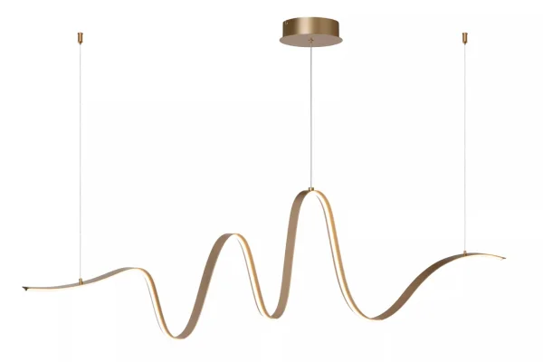 Lucide Lambada - lampe suspendue - 160 x 8 x 220 cm - 33W dimmable LED inclus - laiton