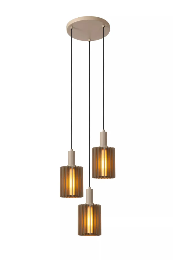 Lucide Lambres - lampe suspendue - Ø 40 x 164 cm - taupe