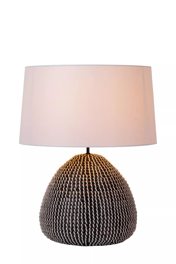 Lucide Maduka - lampe à poser - Ø 45 x 61 cm - noir et blanc