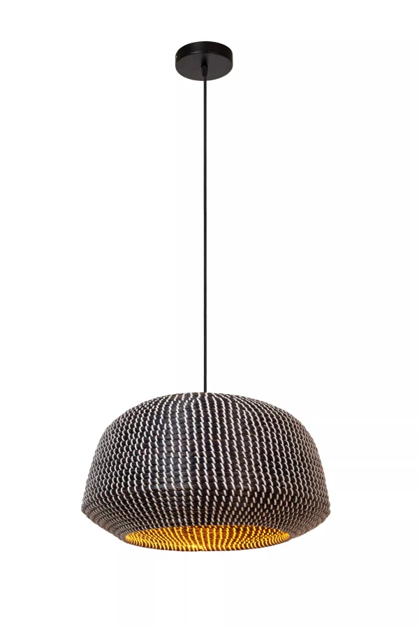 Lucide Maduka - lampe suspendue - Ø 47 x 127,5 cm - noir