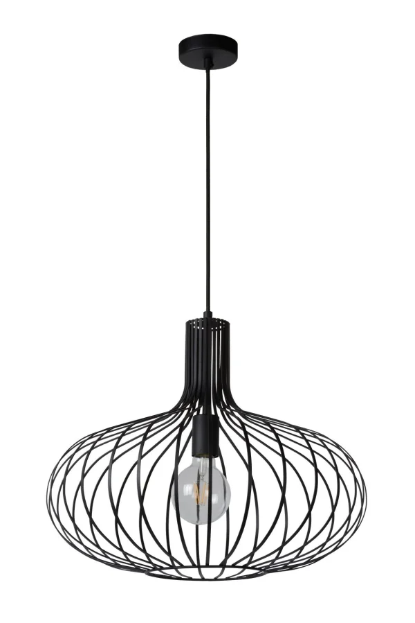 Lucide Manuela - lampe suspendue - Ø 50 x 170 cm - noir