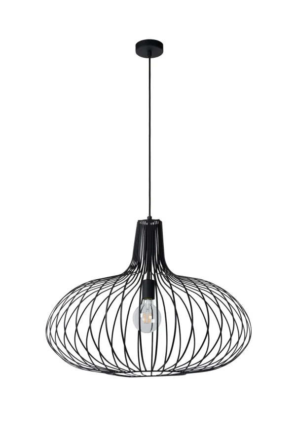 Lucide Manuela - lampe suspendue - Ø 65 x 182 cm - noir