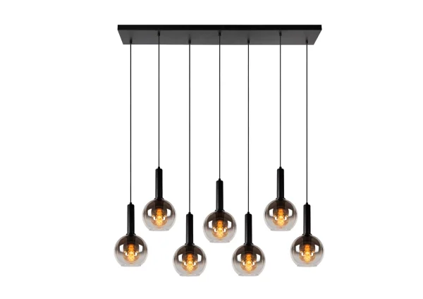 Lucide Marius - lampe suspendue - 130 x 30 x 150 cm - noir fumé