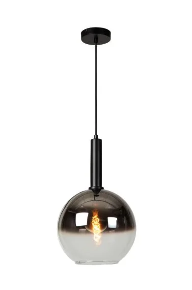 Lucide Marius - lampe suspendue - Ø 30 x 183 cm - noir fumé