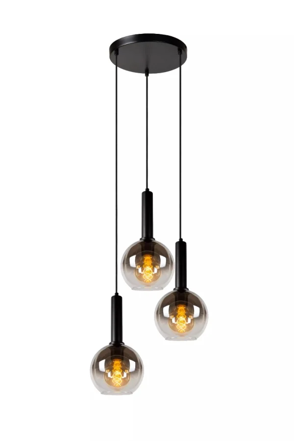 Lucide Marius - lampe suspendue - Ø 48,5 x 150 cm - noir fumé