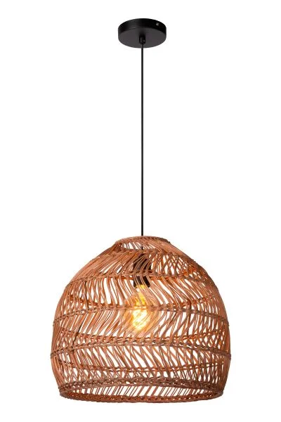 Lucide Moloko - lampe suspendue - Ø 40 x 165 cm - rotin