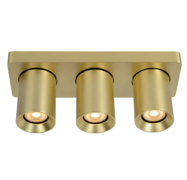 Lucide Nigel - spot en saillie - 30 x 10 x 11,5 cm - 3 x 5W LED dimmable inclus - dim to warm - gold
