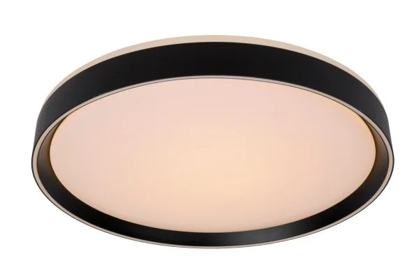 Lucide Nuria - plafonnier - Ø 50 x 7,5 cm - 36W LED inclus - 3 niveaux de gradation - noir