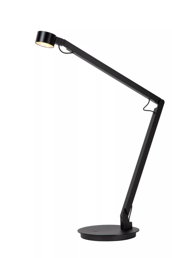 Lucide Ogden - lampe de table - 49 x 20 x 90 cm - 6W LED dimmable inclus - noir