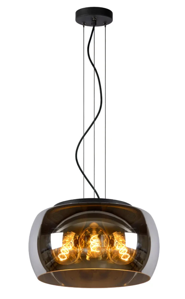 Lucide Olivia - lampe suspendue - Ø 40 x 156 cm - fumé