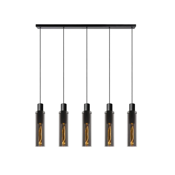 Lucide Orlando - lampe suspendue - 112 x 10 x 172 cm - gris fumée et noir